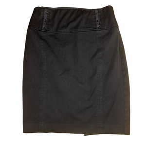 Women’s Black Black Faux Clasps Pencil Skirt Size 0